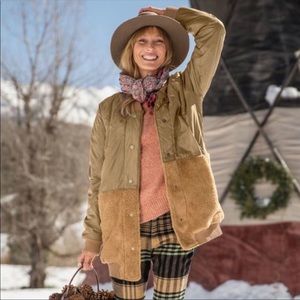 Woolrich Reversible Fleece Snap Front Caramel Jacket - XS